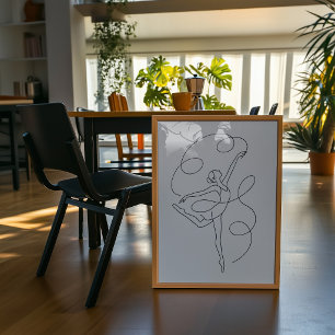 Minimalistischer Ballerina-Linienkunst-Druck Poster