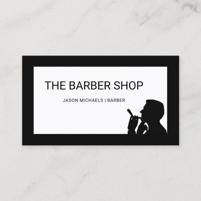 Minimalistischer Barbershop Schlicht und einfach f Visitenkarte (Vorderseite)