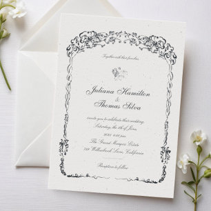 Minimalistischer Barockrahmen Elegante Hochzeit Einladung