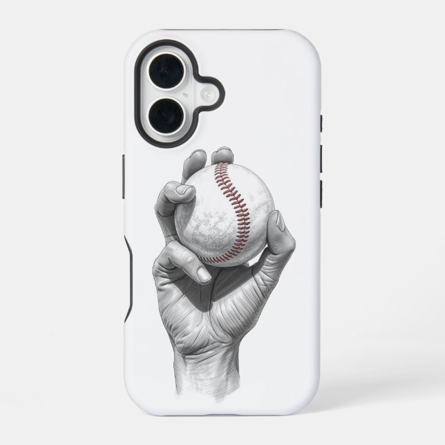 Minimalistischer Baseball iPhone 16 Hülle (Rückseite)