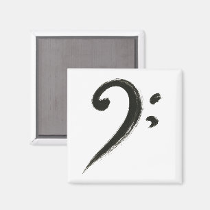 Minimalistischer Bass Clef - Symbol für Farbpinsel Magnet