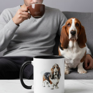 Minimalistischer Basset Hound Personalisieren Kaffeetasse