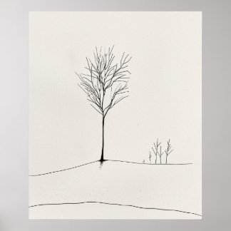 Minimalistischer Baumschwarz, moderne minimalistis Poster