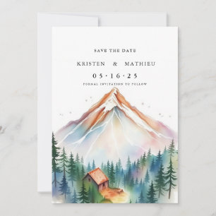 Minimalistischer bearbeitbarer Berg Save The Date