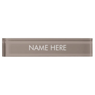 Minimalistischer beigefarbener individuelle Name e Namensplakette