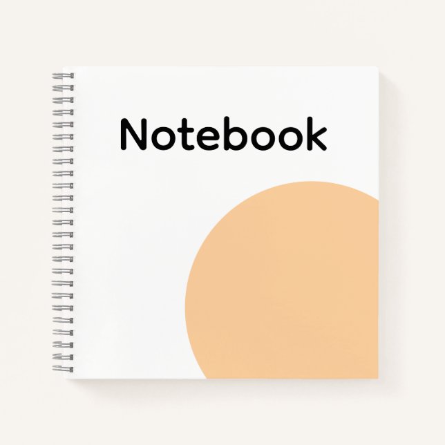 Minimalistischer Beiger Kreis Notizbuch (Vorderseite)