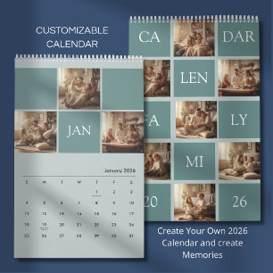 Minimalistischer benutzerdefinierter Familienfoto- Kalender