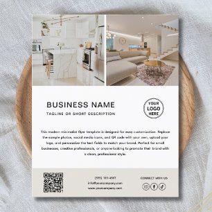 Minimalistischer benutzerdefinierter Logo-Foto-Ges Flyer