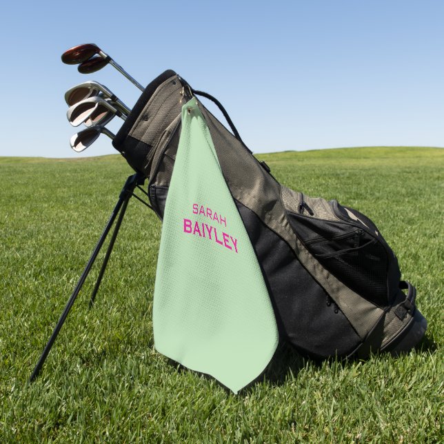 Minimalistischer benutzerdefinierter Name modern  Golfhandtuch (Gras)