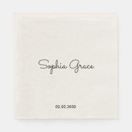 Minimalistischer benutzerdefinierter Name Personal Serviette