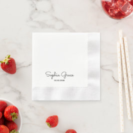 Minimalistischer benutzerdefinierter Name Personal Serviette