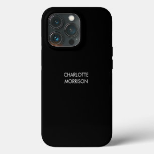 Minimalistischer benutzerdefinierter Name Text Mon iPhone 13 Pro Hülle