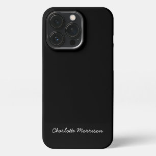 Minimalistischer, benutzerdefinierter, schwarzer S iPhone 13 Pro Hülle