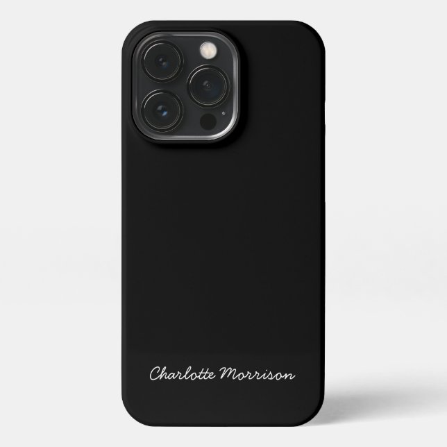 Minimalistischer, benutzerdefinierter, schwarzer S iPhone Hülle (Rückseite)