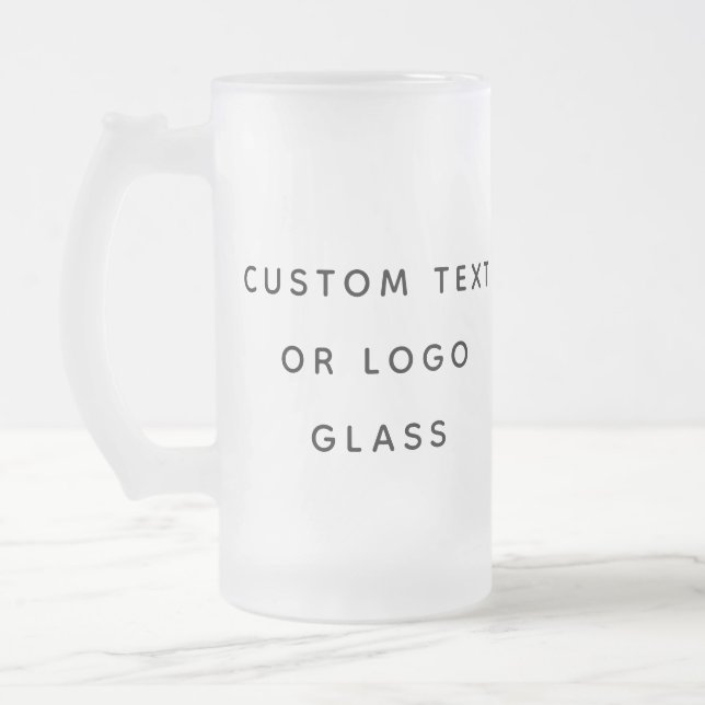 Minimalistischer benutzerdefinierter Text oder Log Mattglas Bierglas (Links)