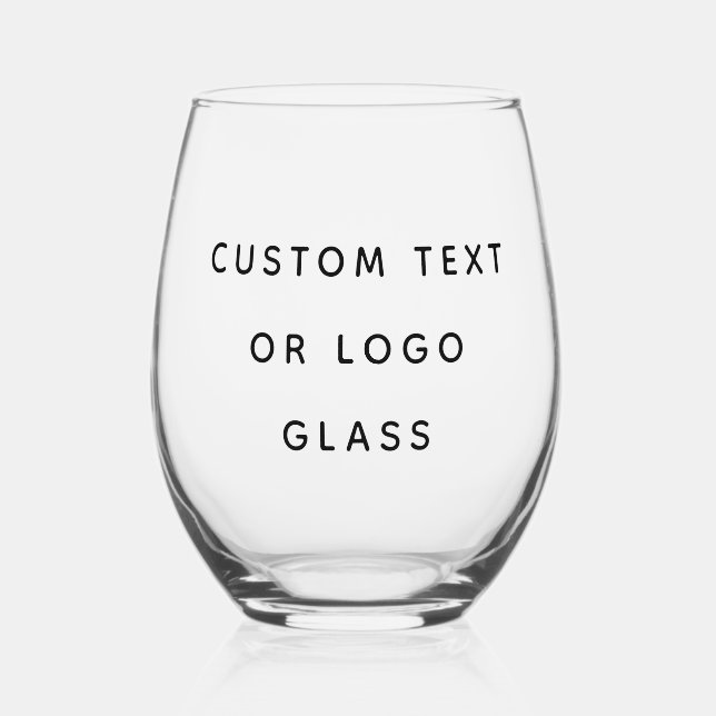 Minimalistischer benutzerdefinierter Text oder Log Weinglas Ohne Stiel (Vorderseite)
