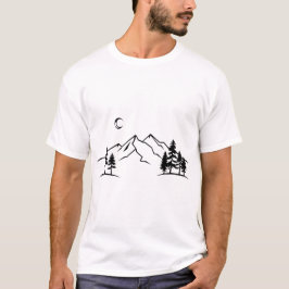 Minimalistischer Berglandschaft T - Shirt