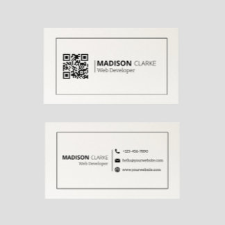 Minimalistischer Beruflicher Freiberufler QR Code  Visitenkarte