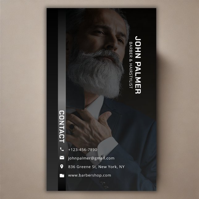 Minimalistischer Beruflicher Friseurladen Visitenkarte (Minimalist Professional Barber Shop Business Card)