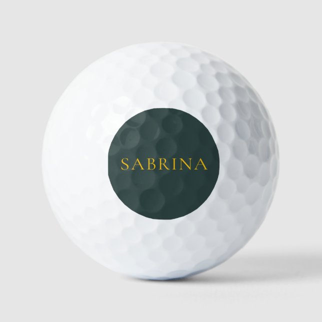 Minimalistischer Beruflicher moderner Name Dustgrü Golfball (Vorderseite)