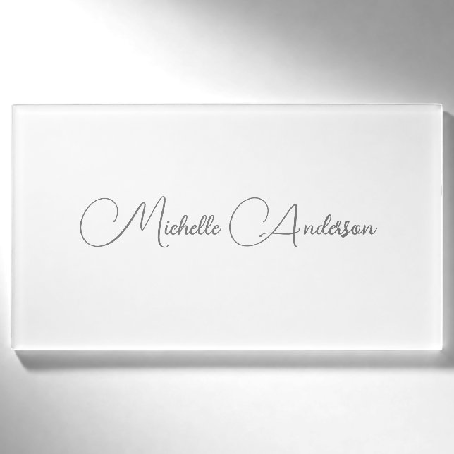 Minimalistischer Beruflicher moderner Schlichter N Namenschild (Vorderseite)