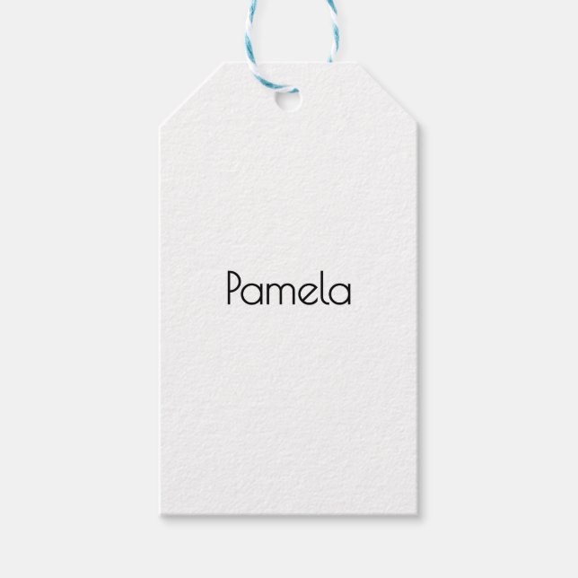Minimalistischer Beruflicher Name Schwarz/Weiß Geschenkanhänger (Vorderseite)
