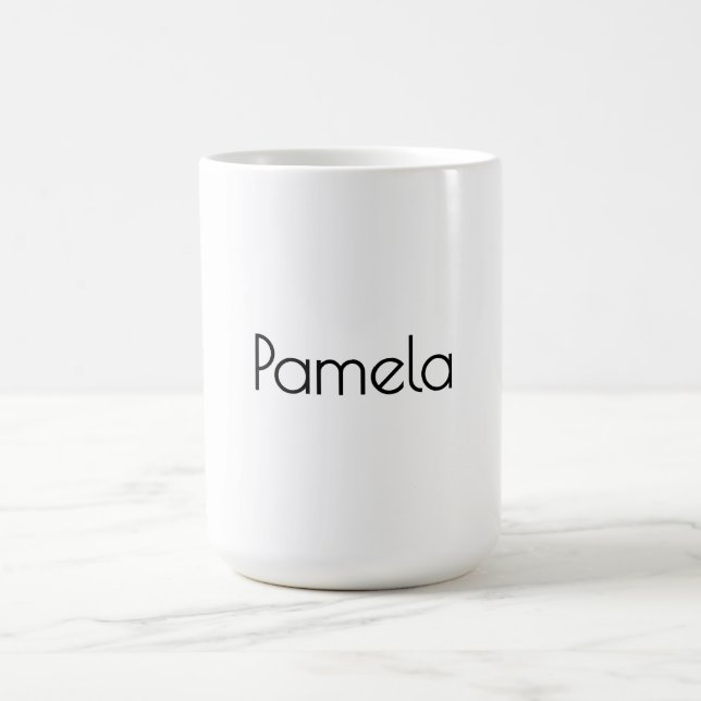 Minimalistischer Beruflicher Name Schwarz/Weiß Kaffeetasse (Mittel)