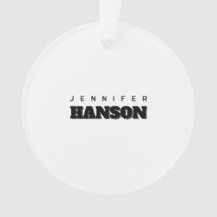 Minimalistischer Beruflicher Name Schwarz/Weiß Ornament