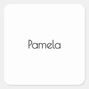 Minimalistischer Beruflicher Name Schwarz/Weiß Quadratischer Aufkleber