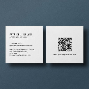 Minimalistischer Beruflicher QR-Code Quadratische Visitenkarte