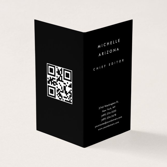Minimalistischer Beruflicher QR-Code Visitenkarten (Vorderseite)