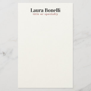 Minimalistischer Beruflicher Schlichter Name Briefpapier