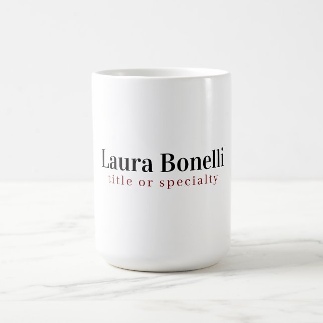 Minimalistischer Beruflicher Schlichter Name Kaffeetasse (Mittel)