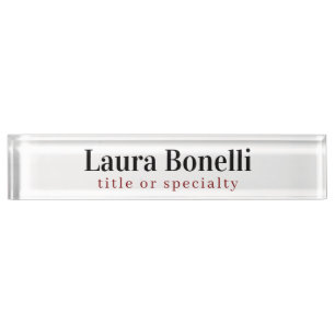 Minimalistischer Beruflicher Schlichter Name Namensplakette