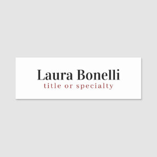 Minimalistischer Beruflicher Schlichter Name Namensschild