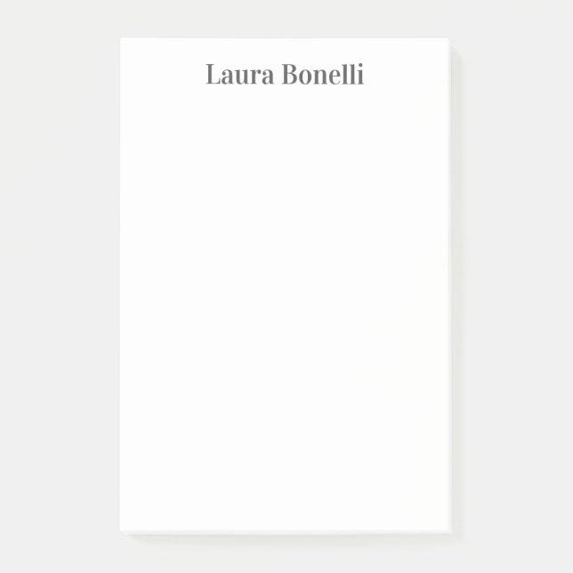 Minimalistischer Beruflicher Schlichter Name Post-it Klebezettel (Vorderseite)