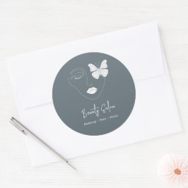 Minimalistischer Beruflicher Schönheitssalon Trend Runder Aufkleber