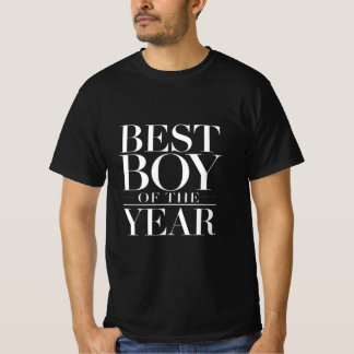 Minimalistischer bester Junge des Jahres schwarzes T-Shirt