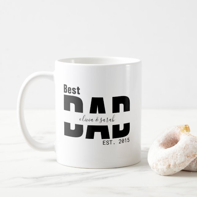 Minimalistischer bester Vater je etablierter Vater Kaffeetasse (Mit Donut)