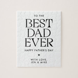 Minimalistischer bester Vater je Moderner Vatertag Puzzle