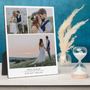 Minimalistischer Bilderrahmen für 3 Hochzeitsfotos Fotoplatte