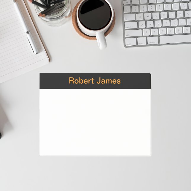 Minimalistischer Black Banner-Individuelle Name Post-it Klebezettel (Von Creator hochgeladen)