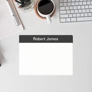 Minimalistischer Black Banner-Individuelle Name Post-it Klebezettel