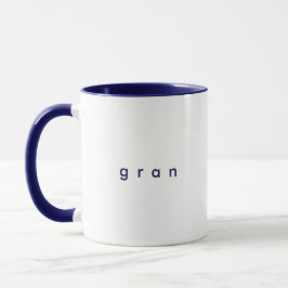 Minimalistischer blau-benutzerdefinierter Text-Gra Tasse