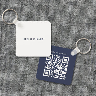 Minimalistischer Blau-Weißer Business-Networking-Q Schlüsselanhänger