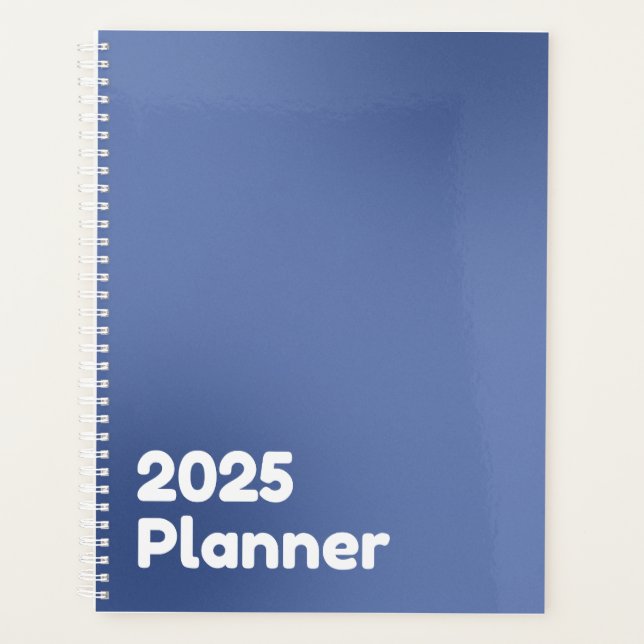 Minimalistischer Blauer Farbverlauf 2025 Planer (Vorderseite)