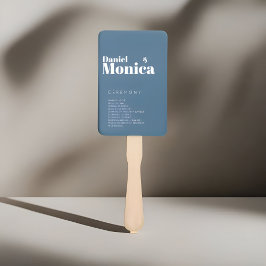 Minimalistischer Blauer Hochzeitslüfter Fächer