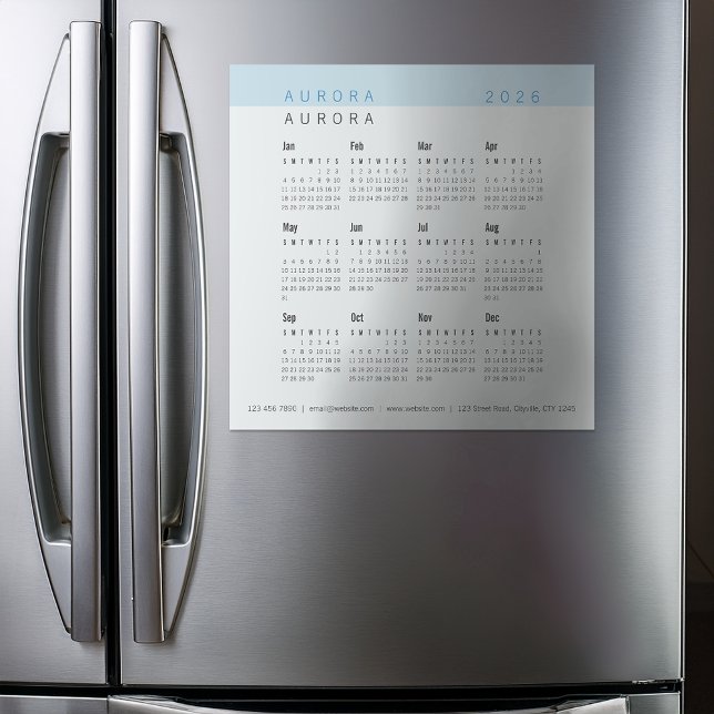 Minimalistischer blauer Magnetkalender mit zwei To Magnetkarte (Von Creator hochgeladen)