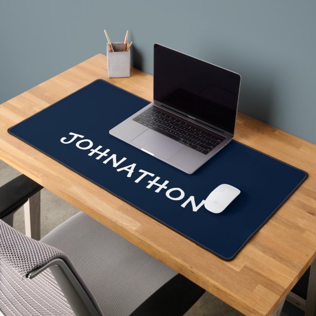 Minimalistischer Blauer Name Schreibtischunterlage (Büro 2)