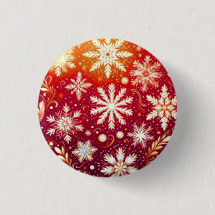 Minimalistischer blauer Snowflake-Magnet Button